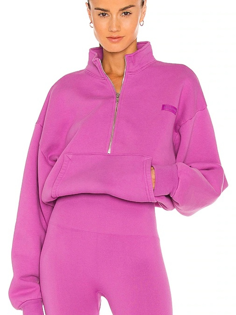 SET Active Cropped Half-Zip Pullover in Black